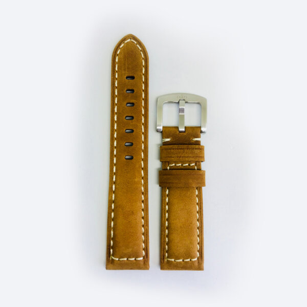 Camel Brown Leather with White Stitch