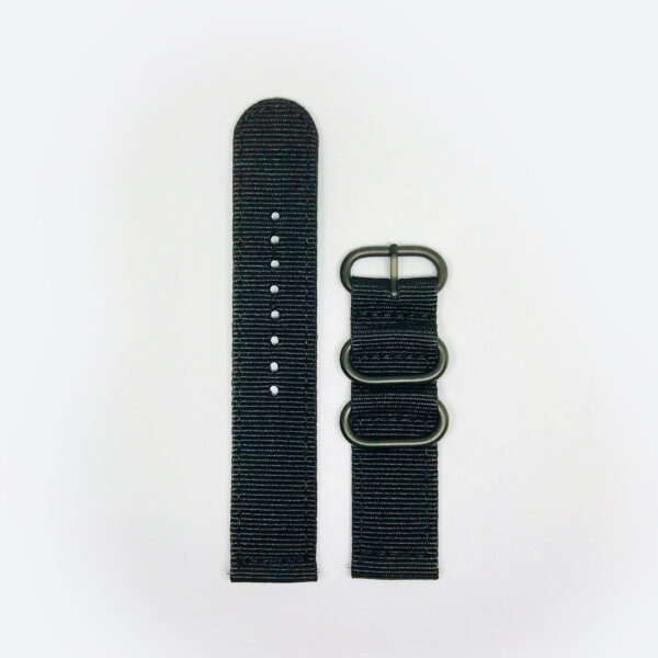 Black 2 Piece Fabric Zulu with Black Buckle
