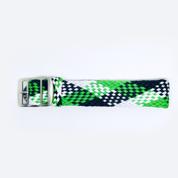 Green Black & White Braided Perlon NATO